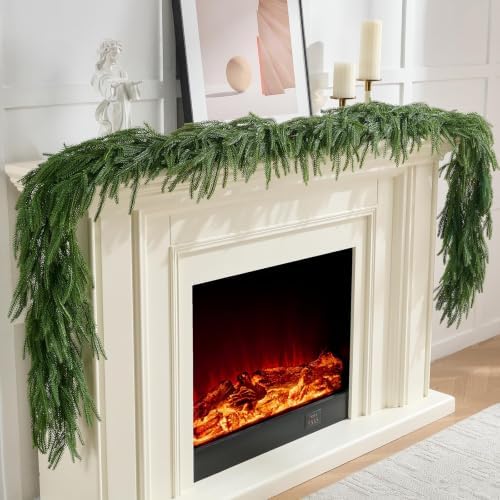 4Pcs 9FT Norfolk Pine Garlands for Christmas Decorations Indoor