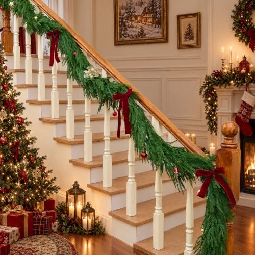 4Pcs 9FT Norfolk Pine Garlands for Christmas Decorations Indoor, alternate view 4