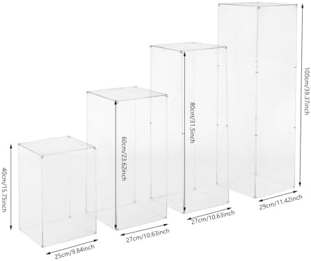 4pcs Acrylic Pedestal Stand for Flower Cake, Clear Display Column Flower Tower Display Box for Wedding Party, alternate view