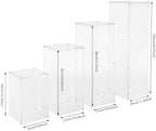 4pcs Acrylic Pedestal Stand for Flower Cake, Clear Display Column Flower Tower Display Box for Wedding Party, alternate view