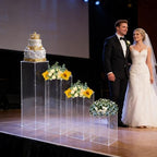 4pcs Acrylic Pedestal Stand for Flower Cake, Clear Display Column Flower Tower Display Box for Wedding Party, alternate view