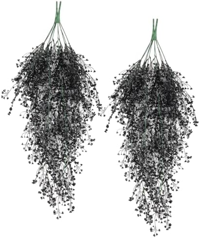 4Pcs Artificial Black Hanging Wisteria Plant 31.5In Halloween Decor
