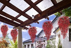 4Pcs Artificial Fall Hanging Wisteria Plants 31.5In Plastic Red Ivy, alternate view 2