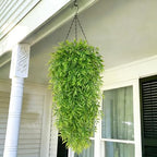 4Pcs Artificial Hanging Plants, Fake Bamboo Leaves Vines, alternate view 2