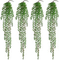 4Pcs Artificial Hanging Plants for Outdoors, Fake Vines Greenery