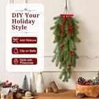 4Pcs Artificial Hanging Plants, Pine Christmas Teardrop Swag, alternate view 6