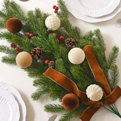 4Pcs Artificial Hanging Plants, Pine Christmas Teardrop Swag, alternate view 7