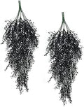 4Pcs Artificial Hanging Wisteria Plants 31.5In Plastic Black White