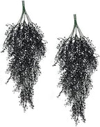 4Pcs Artificial Hanging Wisteria Plants 31.5In Plastic Black White