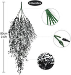 4Pcs Artificial Hanging Wisteria Plants 31.5In Plastic Black White, alternate view 3