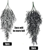 4Pcs Artificial Hanging Wisteria Plants 31.5In Plastic Black White, alternate view 4