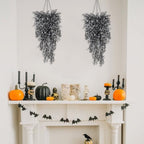 4Pcs Artificial Hanging Wisteria Plants 31.5In Plastic Black White, alternate view 7