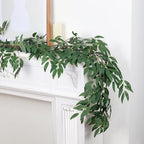 4Pcs Artificial Silk Willow Leaves Vine Twigs 5.9Ft Green Garland, alternate view 3