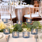 4PCS Blue Votive Candle Holders for Wedding Decorations, Tea Lights Candle Holder for Table Centerpiece, Blue, alternate view