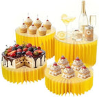 4Pcs Buffet Risers, Foldable Food Risers for Buffet Table, Acrylic Risers Display Stands, Dessert Table Display