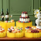 4Pcs Buffet Risers, Foldable Food Risers for Buffet Table, Acrylic Risers Display Stands, Dessert Table Display, alternate