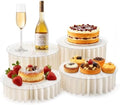 4Pcs Buffet Risers, Food Risers for Buffet Table with Acrylic Plates in White
