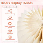 4Pcs Buffet Risers, Food Risers for Buffet Table with Acrylic Plates in White, alternate view 5