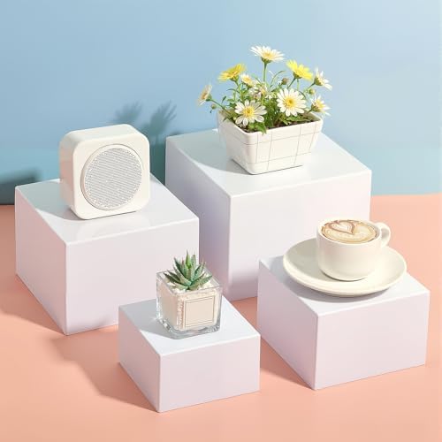 4Pcs Buffet Risers Food Risers Table Display Stand Shelf for Party Catering Dessert Collectibles Acrylic Cube, alternate view
