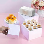 4Pcs Buffet Risers Food Risers Table Display Stand Shelf for Party Catering Dessert Collectibles Acrylic Cube, alternate view