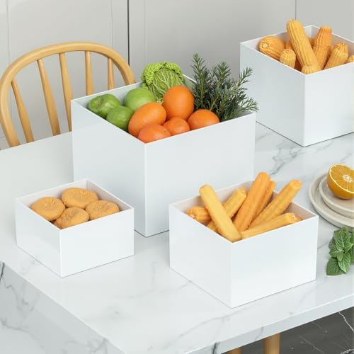 4Pcs Buffet Risers Food Risers Table Display Stand Shelf for Party Catering Dessert Collectibles Acrylic Cube, alternate view