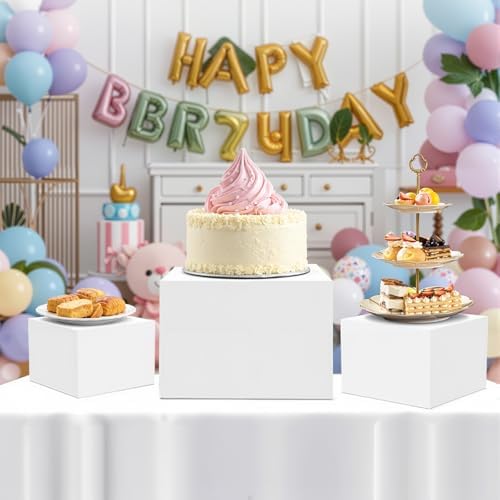 4Pcs Buffet Risers Food Risers Table Display Stand Shelf for Party Catering Dessert Collectibles Acrylic Cube, alternate view