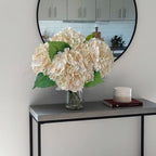 4Pcs Champagne Pink Hydrangea Artificial Flower Natural Lifelike Real Touch 21'' Long Stem Hydrangea Latex, alternate view 2
