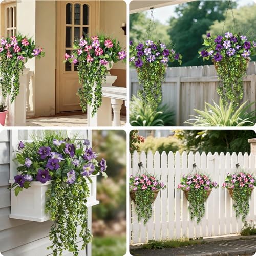 4Pcs Fake Hanging Plants 2.7FT Fake Plants Fake Vines Greenery, alternate view 6