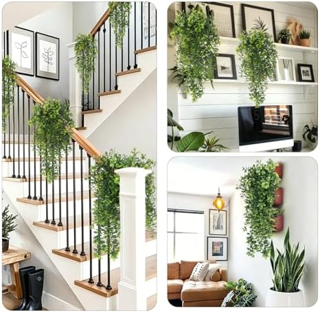 4Pcs Fake Hanging Plants Artificial Monstera Leaves Vines 28.7Inch, alternate view 5