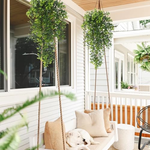 4Pcs Fake Hanging Plants Artificial Monstera Leaves Vines 28.7Inch, alternate view 6
