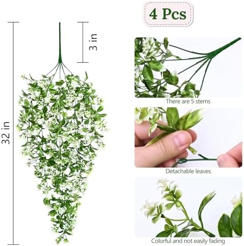 4pcs Fake Hanging Plants, Faux Ivy Fake Vines Greenery, alternate view 3