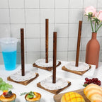 4PCS Farmhouse Donut Stand for Dessert Table Wooden Donut Holder in Rustic Brown, alternate view 2