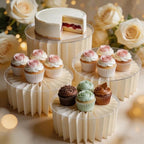 4Pcs Foldable Buffet Risers, Food Risers For Party Table Display in White, alternate view 2