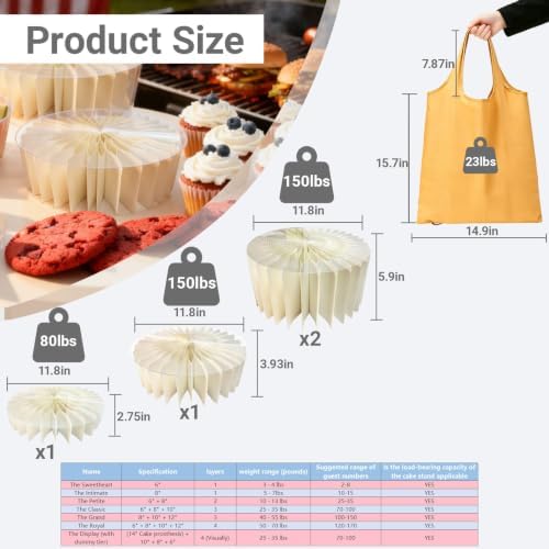4Pcs Foldable Buffet Risers, Food Risers For Party Table Display in White, alternate view 3