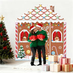 4pcs Gingerbread House Door Cover Decorations, Christmas Gingerbread Door Banner Backdrop for Christmas Holiday, alternate