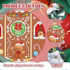 4pcs Gingerbread House Door Cover Decorations, Christmas Gingerbread Door Banner Backdrop for Christmas Holiday, alternate