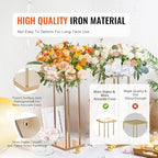 4PCS Gold Metal Column Wedding Flower Stand, 23.6inch High With Metal Laminate, Vase Geometric Centerpiece, alternate view 5