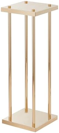 4PCS Gold Metal Column Wedding Flower Stand, 23.6inch High With Metal Laminate, Vase Geometric Centerpiece, alternate view 6