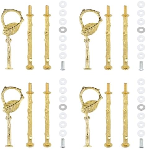 4Pcs Heavy Metal Cake Stand Holder with Screws and Flat Washers in Gold
