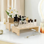 4Pcs Large Display Riser Wood Risers Cupcake Display Stand 2 Tier Racks Rectangular, 2 Set Perfume Decorative, alternate view
