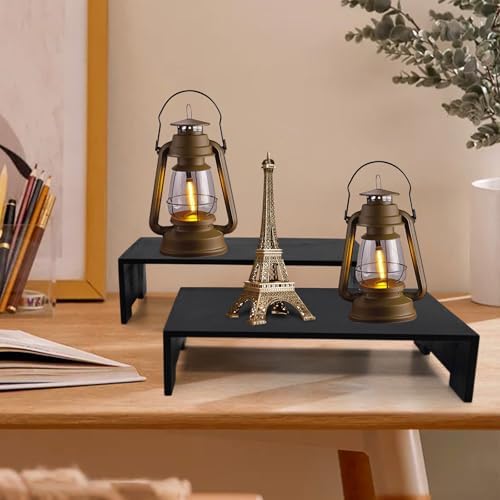 4Pcs Large Display Riser Wood Risers Cupcake Display Stand 2 Tier Racks Rectangular, 2 Set Perfume Decorative, alternate view