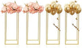 4Pcs Metal Flower Stand, Column Vases Wedding Centerpieces, Rectangular Geometric Flower Rack, Party Wedding