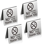 4Pcs No Smoking Table Top Sign for Business Stainless Steel in 1.97 x 1.97 inch(5 x 5 cm) in Stainless Steel-9