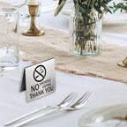 4Pcs No Smoking Table Top Sign for Business Stainless Steel in 1.97 x 1.97 inch(5 x 5 cm) in Stainless Steel-9, alternate
