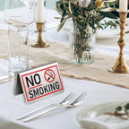 4Pcs No Smoking Tabletop Sign 3.94 x 2.36 Inch Stainless Steel Tent Signs No Smoking Double Sided Desk Warning, alternate