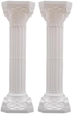 4PCS Plastic White Wedding Party Roman Pillar, Wedding Pillars, Flower Pot Columns and Pillars, Artistic Roman