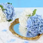 4Pcs Real Touch Hydrangea Artificial Flowers, Blue White Fake Hydrangea Flowers, 21" Lifelike Latex Faux, alternate view 6