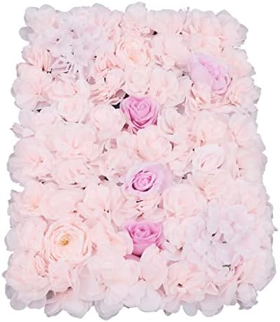 4pcs Realistic Flower Wall Background Artificial Flowers Wall Backdrop Panel 3D Silk Rose Fake Flower Wall Panel