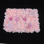 4pcs Realistic Flower Wall Background Artificial Flowers Wall Backdrop Panel 3D Silk Rose Fake Flower Wall Panel, alternate