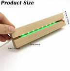 4Pcs Rectangle Wood LED Light Stand Display Base for Plexiglass Acrylic, alternate view 3